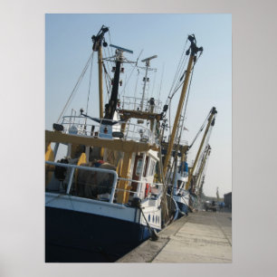 Fishing Trawler on Quay Photo Poster Print
