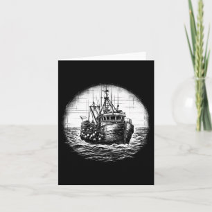 Fishing Trawler Sea Angler Vintage Fisherman Card