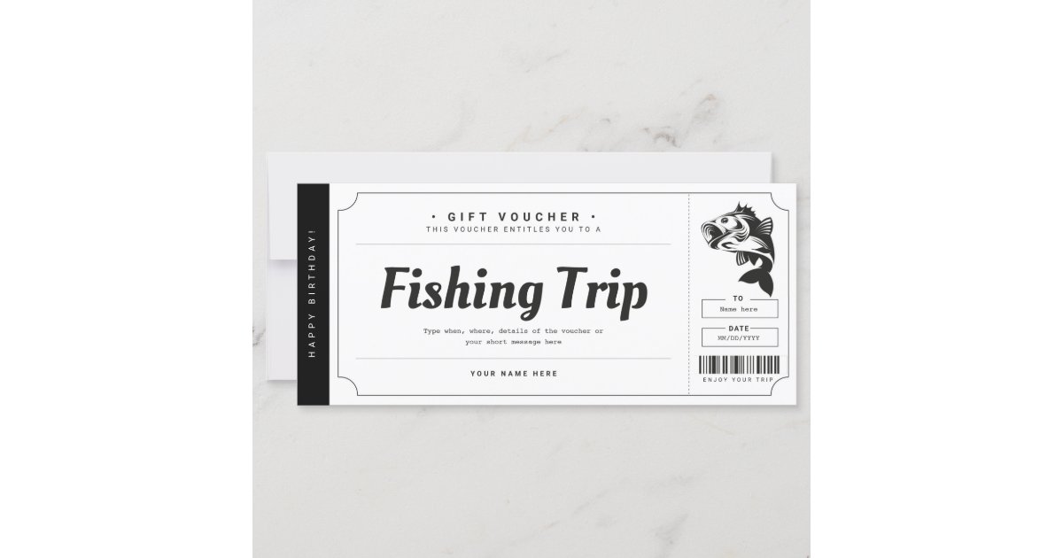 Birthday Fishing Trip Ticket Gift Voucher