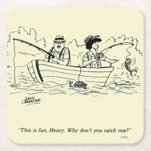 Fishing Trip Square Paper Coaster