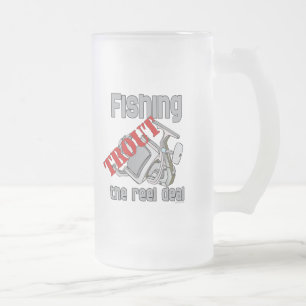 Fishing Trout The Reel Deal Frosted Glass Beer Mug