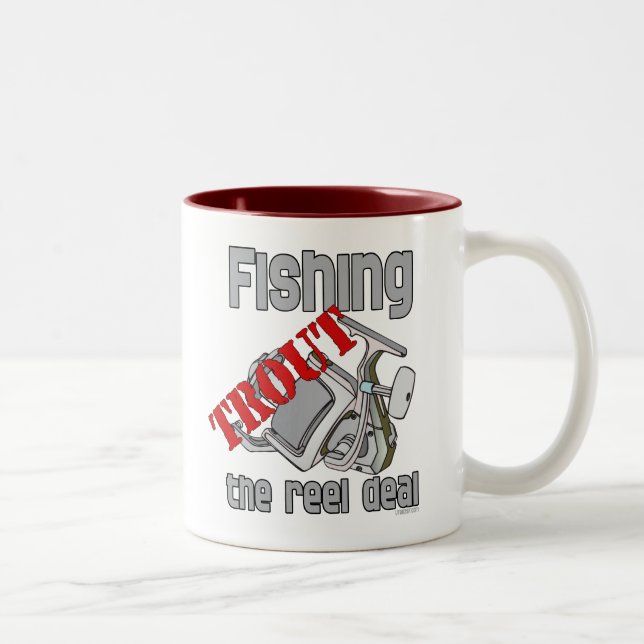 Fishing Trout The Reel Deal Two-Tone Coffee Mug (Right)