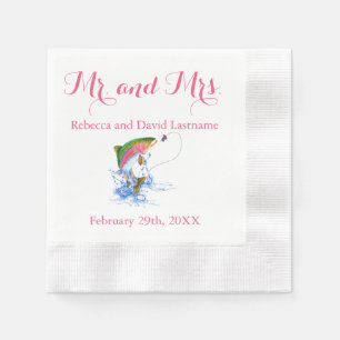 Fishing Trout Themed Wedding Napkin