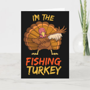 Fishing Turkey Matching Family Group Thanksgiving  Card