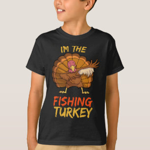 Fishing Turkey Matching Family Group Thanksgiving  T-Shirt