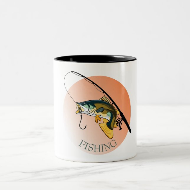 fishing Two-Tone coffee mug (Center)
