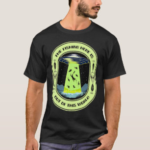 Fishing UFO Alien Fisherman Bass Fishing 2 T-Shirt
