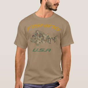 Fishing Usa, Camoue Fish Item 1056 T-Shirt