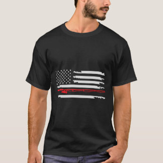 Fishing Usa Flag American Themed Decor Fisherman T-Shirt