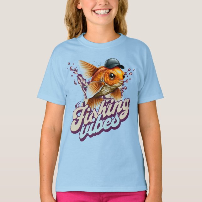 Fishing Vibes Kids T-Shirt (Front)