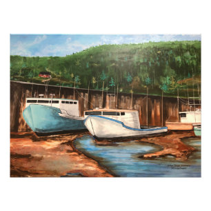 Fishing Village Acrylic Landscape Photo Print