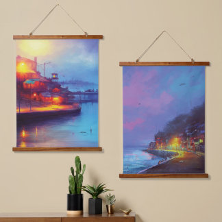 Fishing Village Hanging Tapestry
