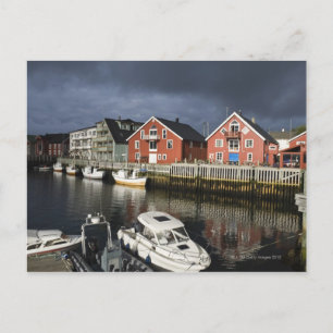 Fishing village Henningsvaer, off season, Postcard