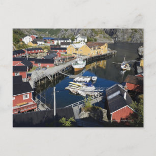 Fishing village Nusfjord. The Rorbuer, as the Postcard