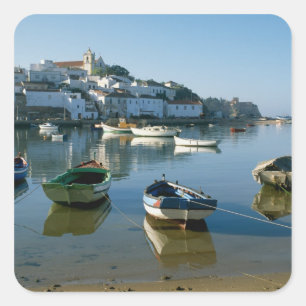 Fishing Village of Ferragudo, Algarve, Portugal Square Sticker