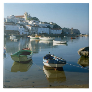 Fishing Village of Ferragudo, Algarve, Portugal Tile