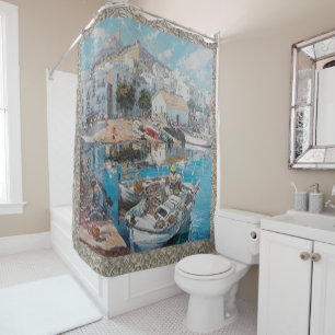 FISHING VILLAGE SHOWER CURTAIN
