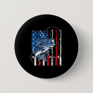 Fishing Vintage American Flag B Fisherman Gifts 6 Cm Round Badge