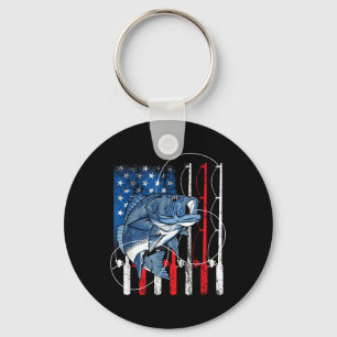 Fishing Vintage American Flag B Fisherman Gifts  Key Ring