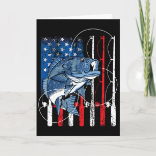 Fishing Vintage American Flag Byss Fisherman Gifts Card