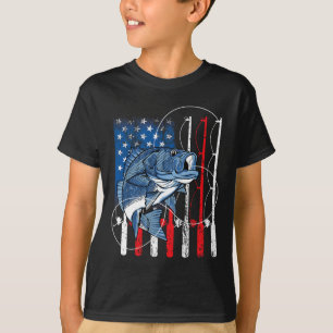 Fishing Vintage American Flag Byss Fisherman Gifts T-Shirt