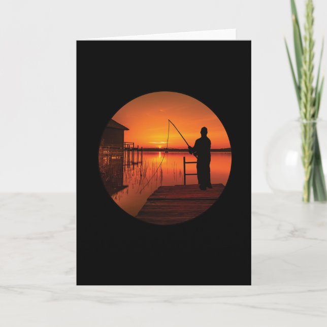 Fishing Vintage Fishing Fisherman Vintage Card (Front)