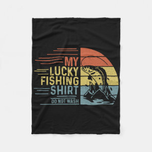 Fishing Vintage Retro My Lucky Fishing Shirt Do No Fleece Blanket