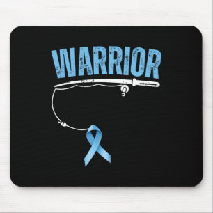 Fishing Warrior Prostate Cancer Fisherman Light Bl Mouse Mat