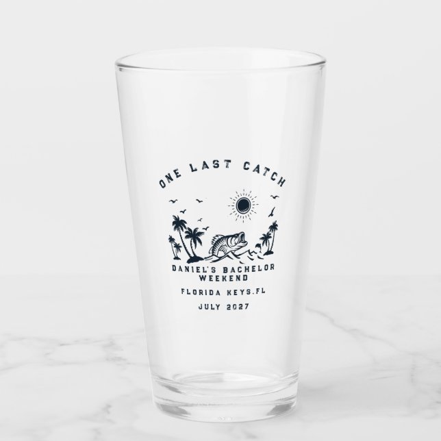 Fishing Weekend Trip Funny Bachelor Party  Glass (Front)