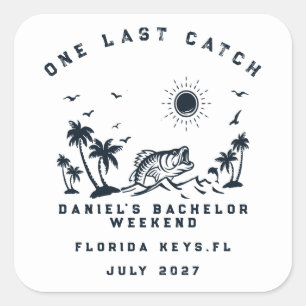 Fishing Weekend Trip Funny Bachelor Party  Square Sticker