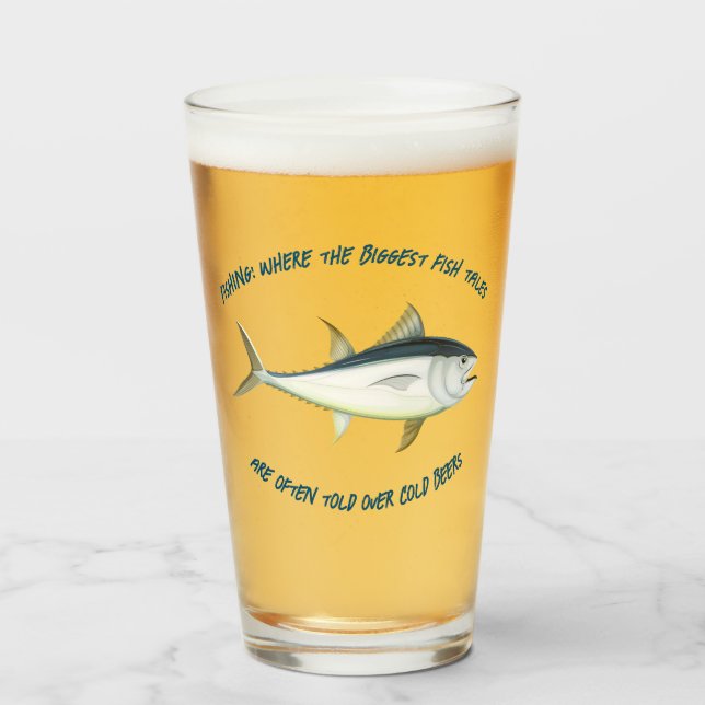 Fishing: Where the biggest fish... - Fishing Beer Glass (Front Filled)