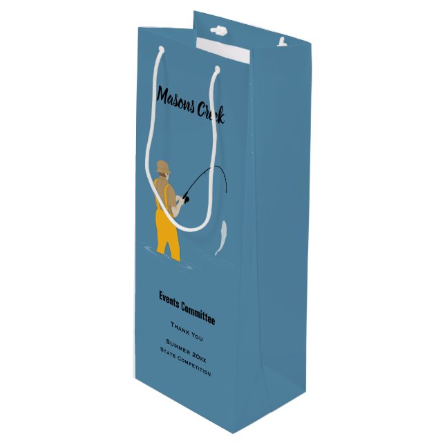 Fishing Wine Gift Bag (Front Angled)