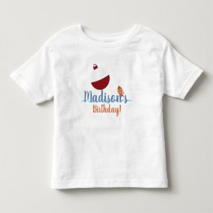 Fishing with Bait First Birthday Party Name     Toddler T-Shirt