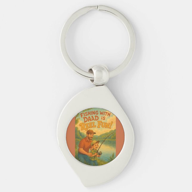Fishing with Dad is Reel Fun! Key Ring (Front)