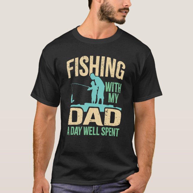 Fishing With Dad  Sons & Daughters Fish Team Angle T-Shirt (Front)