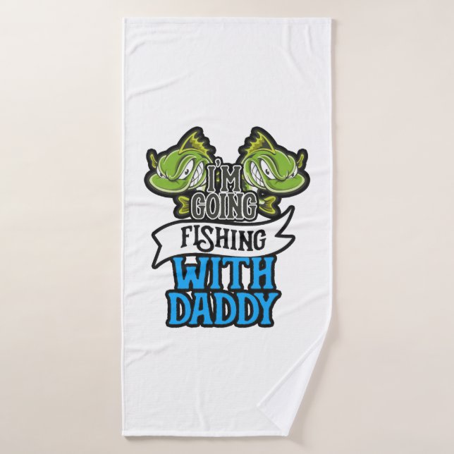 Fishing With Daddy Angling Kids Gift Bath Towel (Bath Towel)