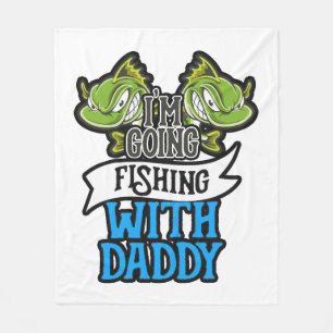 Fishing With Daddy Angling Kids Gift Fleece Blanket