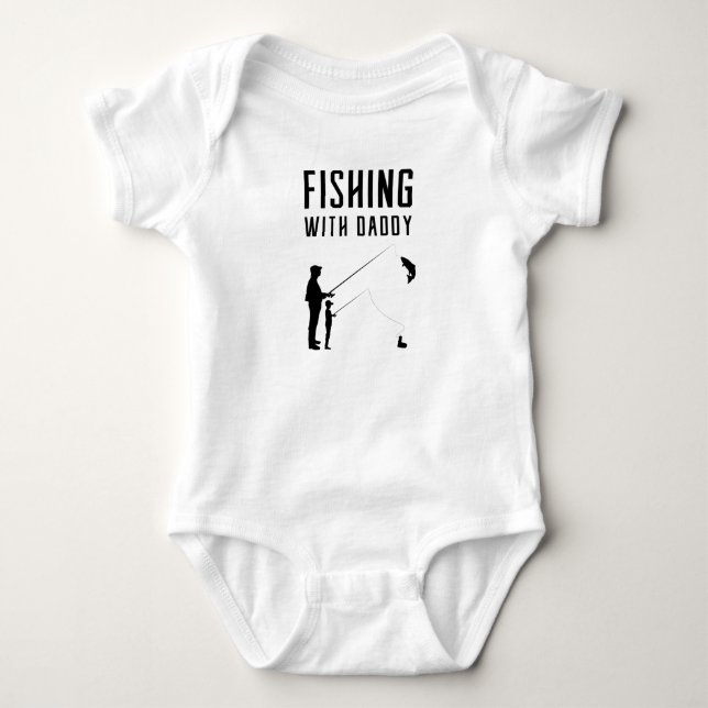 Fishing with daddy baby bodysuit (Front)