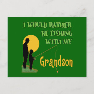 Fishing With Grandson Postcard