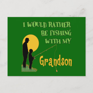 Fishing With Grandson Postcard