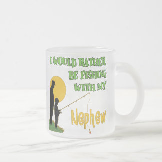 Fishing With My Nephew Frosted Glass Coffee Mug