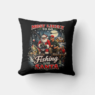 Fishing with Santa Cushion