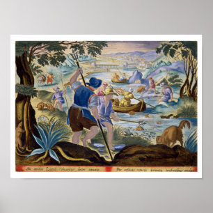 Fishing with Tridents, plate 90 from 'Venationes F Poster