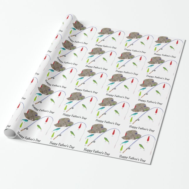 Fishing Wrapping Paper (Unrolled)