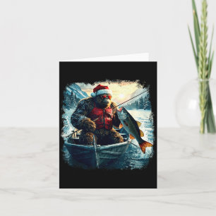 Fishmas Outdoor Funny Fish Santa Bigfoot Christmas Card
