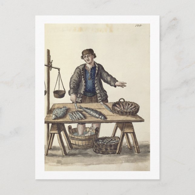 Fishmonger, Venetian (manuscript) Postcard (Front)