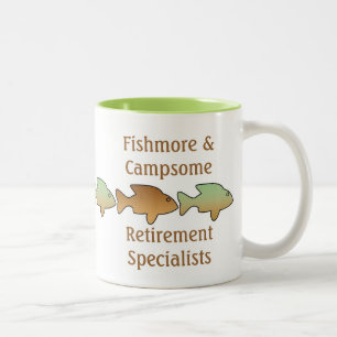 Fishmore & Campsome, retirement mug
