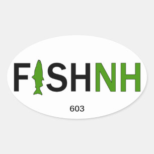 FISHNH New Hampshire Fishing Sticker - 603