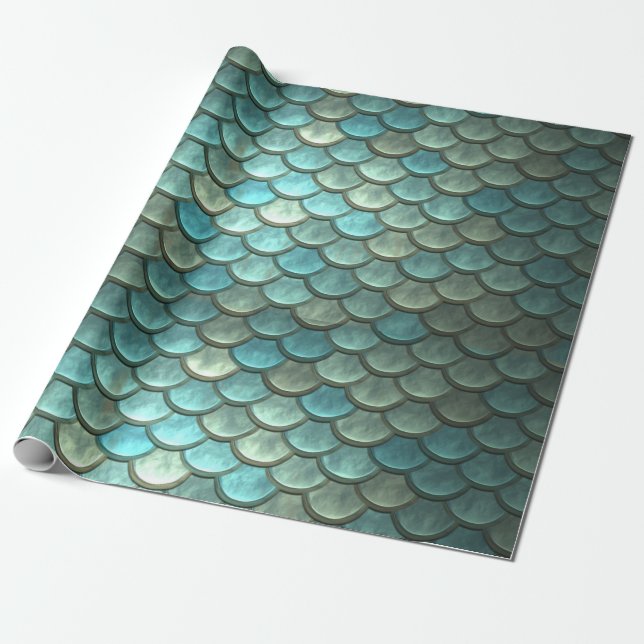 Fishscale pattern wrapping paper (Unrolled)