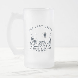FishThemed Fishing Weekend Trip Bachelor Party Frosted Glass Beer Mug